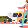 female car driver illustration free download