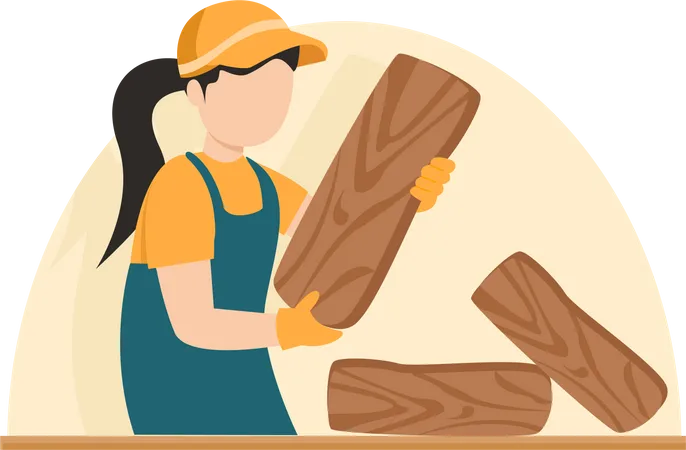 Female carpenter  Illustration