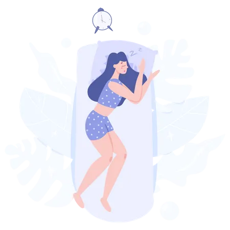 Female Character Sleeping  Illustration