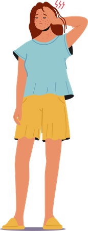 Female character with monkeypox  Illustration