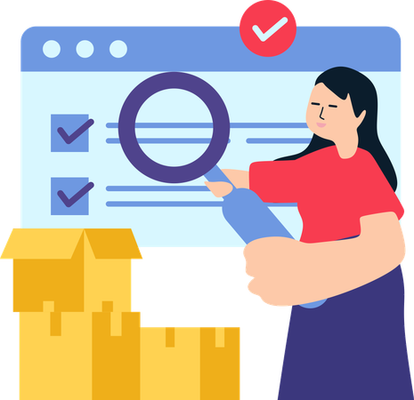 Female Checking Compliance Testing  Illustration