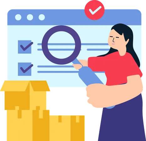 Female Checking Compliance Testing  Illustration