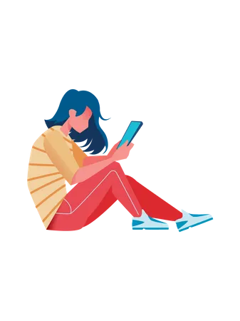 Female checking her social media  Illustration