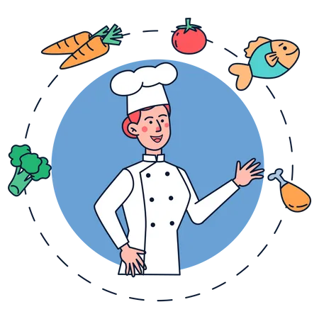 Female Chef  Illustration