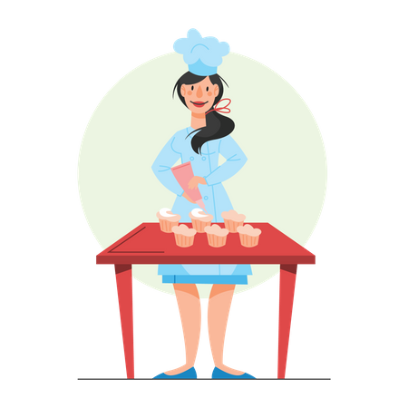 Female chef Illustration