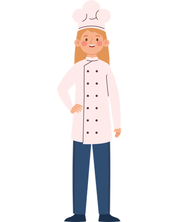 Female Chef Honoring Labor Day in the Kitchen  Illustration