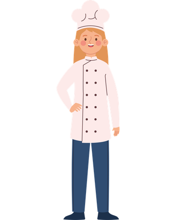 Female Chef Honoring Labor Day in the Kitchen  Illustration