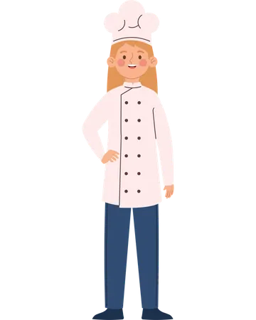 Female Chef Honoring Labor Day in the Kitchen  Illustration