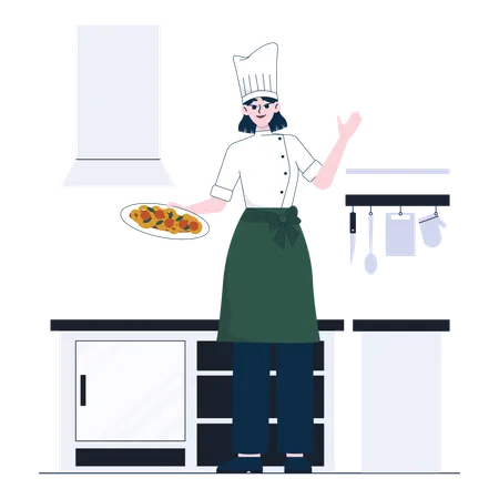 Female Chef  Illustration