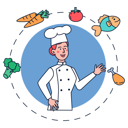 Female Chef  Illustration