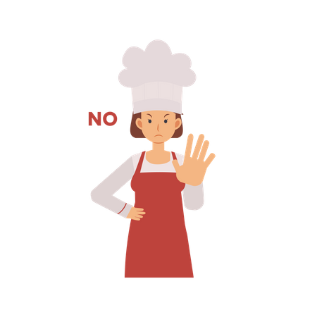 Female Chef Saying No  Illustration