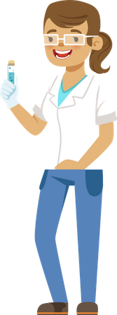 Female chemist working in laboratory  일러스트레이션