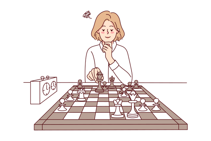 Female chess opponent  Illustration