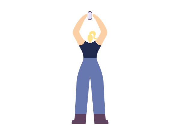 Female choreographer holding speaker in her hand  Illustration