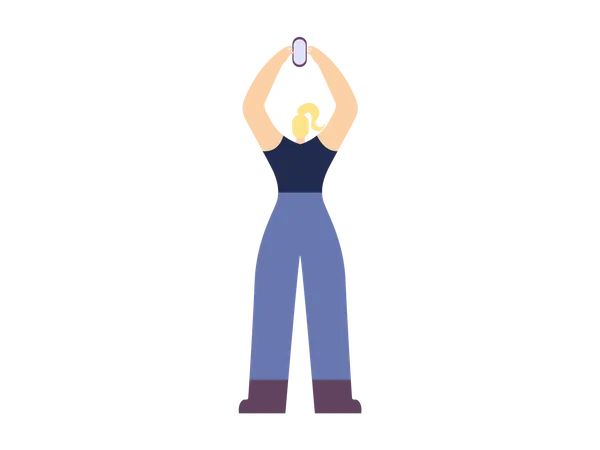 Female choreographer holding speaker in her hand  Illustration