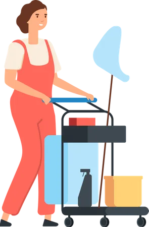 Cleaner Persons Cleaning Service Workers Male Female Cleaners In Uniform Vacuuming Housemaids Household Equipment Vector Characters Illustration Of Clean Staff With Mop And Tools Character Cleaner Illustration