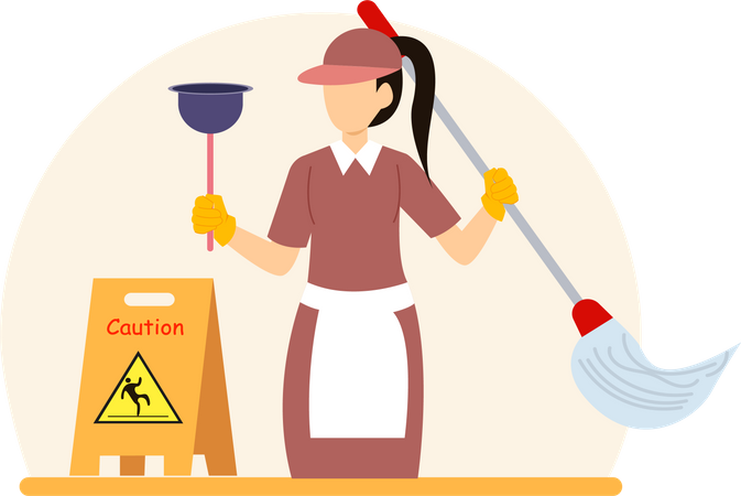 Female cleaner  Illustration