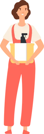 Female Cleaner person  Illustration