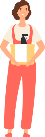 Female Cleaner person  イラスト