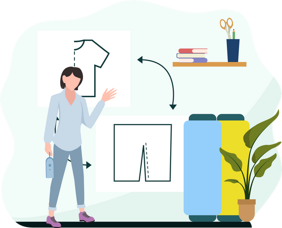 Female clothes designer  Illustration
