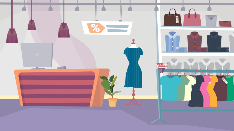 Female Clothing Shop  Illustration