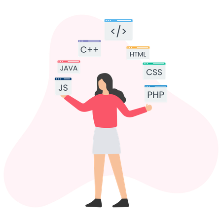 Female coding expert  Illustration