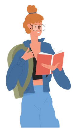 Female College Student  Illustration