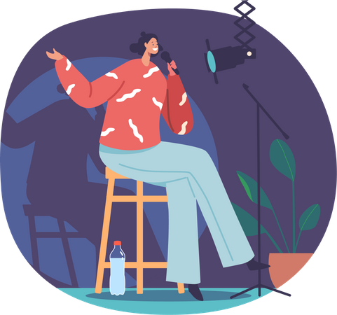 Female Comedian  Illustration