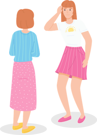 Female complains of a headache  Illustration