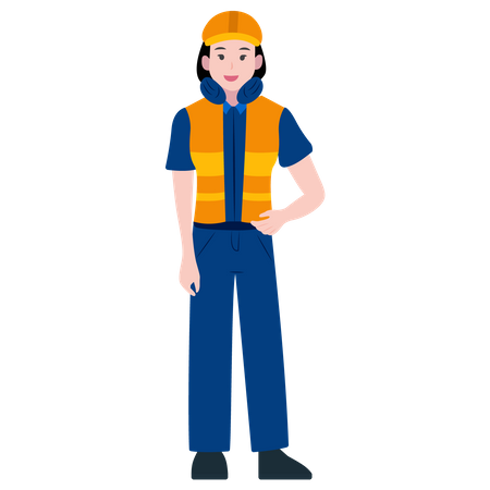 Female Construction worker  Illustration