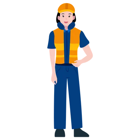 Female Construction worker  Illustration