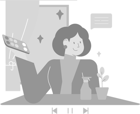 Female Content Creator  Illustration