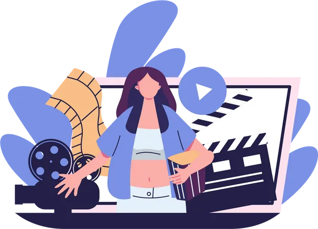 Online Streaming Video Content Service Flat Illustration Design Illustration