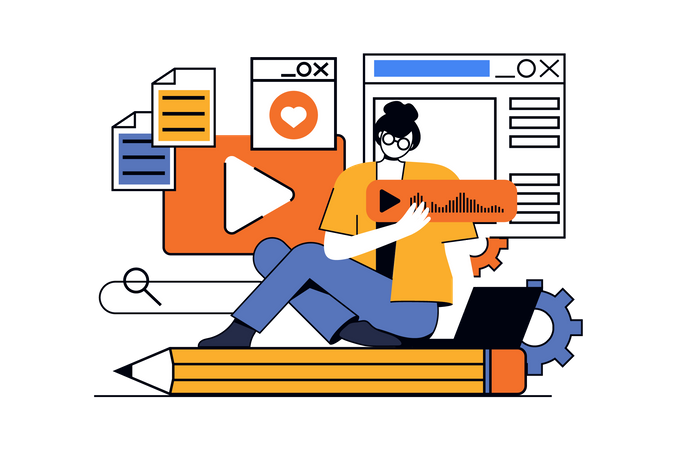 Female Content manager Illustration