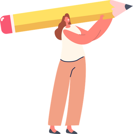 Female content writer  Illustration