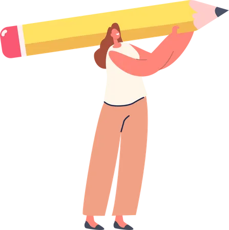 Female content writer  Illustration