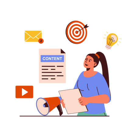 Female Content Writer Illustration