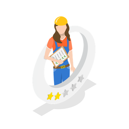 Female Contractor Rating  Illustration