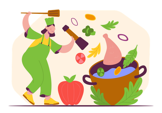 Female Cook  Illustration