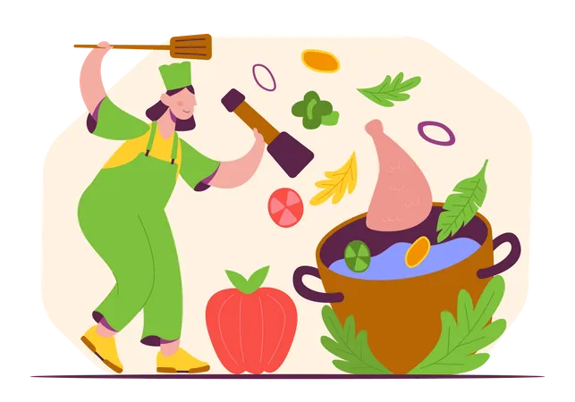 Female Cook  Illustration