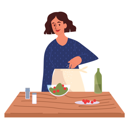 Female cooking Illustration