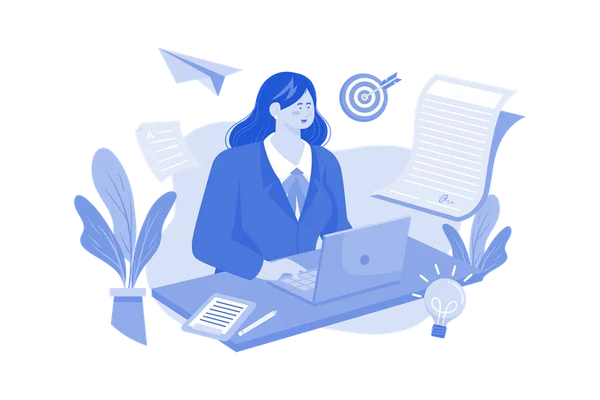 Female Copywriter  Illustration