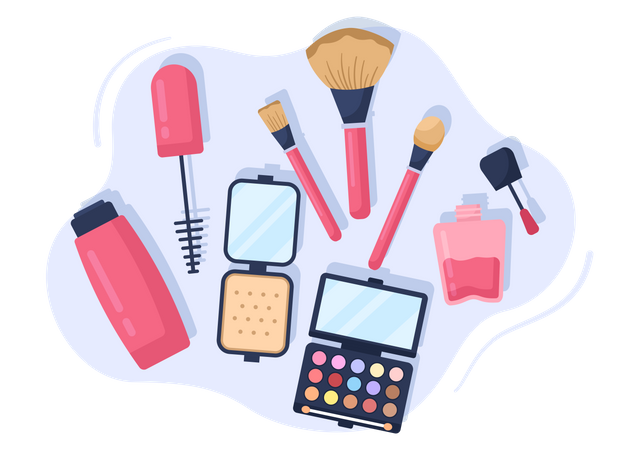 Female cosmetics collection Illustration