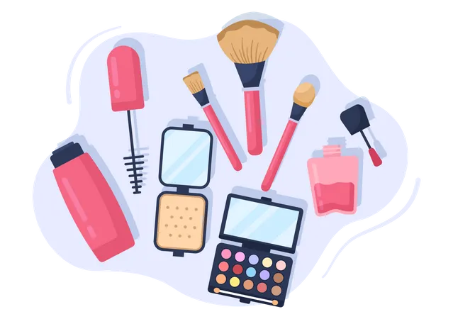 Female cosmetics collection  Illustration