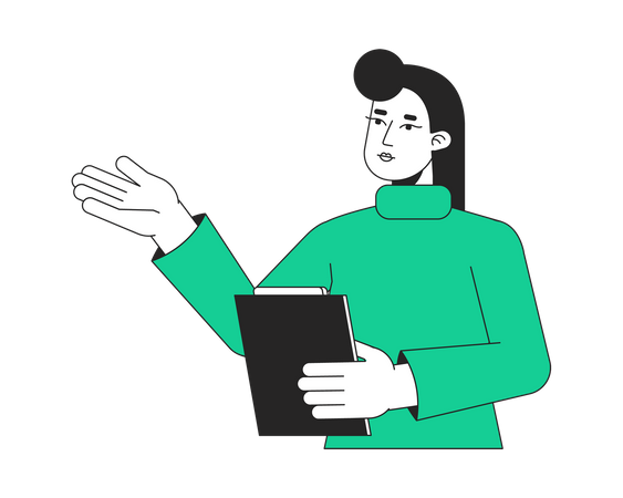 Female counselor with clipboard  Illustration