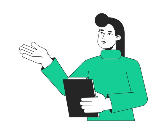 Female counselor with clipboard  Illustration