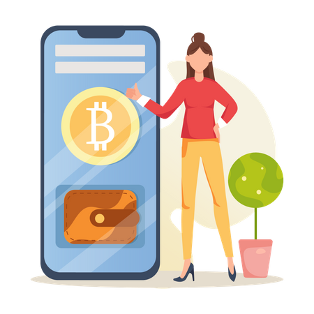 Female crypto investor  Illustration