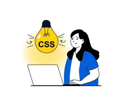 Female CSS developer  Illustration
