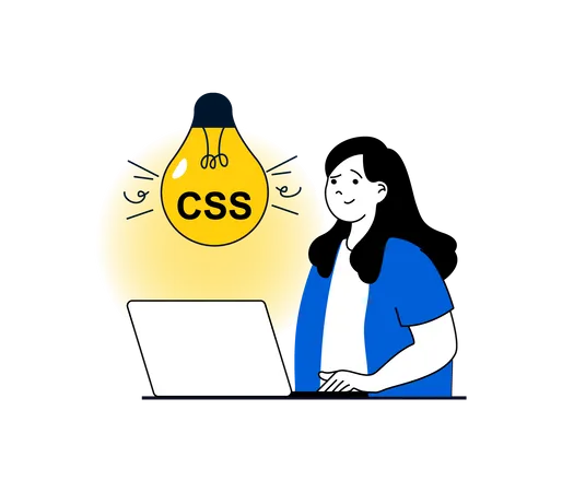 Female CSS developer  Illustration