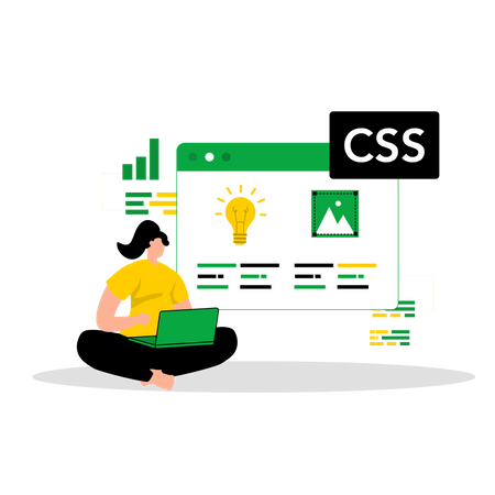 Female CSS developer looking for inspiration  Illustration